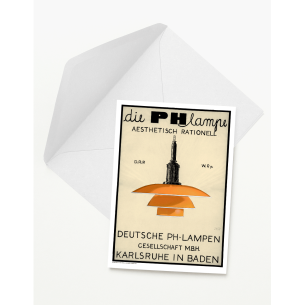Permild Rosengreen Postkort - Ph Lampe - Orange BOLIG Salt