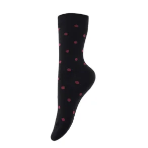 By Str - Strmper Prikker - Sort/Bordeeaux