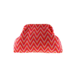 By St�r - Alba Zig Zag Clutch - Pink/ Orange