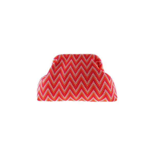 By St�r - Alba Zig Zag Clutch - Pink/ Orange