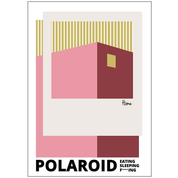 Permild og Rosengreen  - Indrammet Plakat - Polaroid Lyser�d OBS: SENDES IKKE