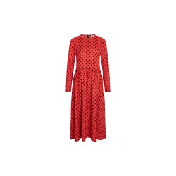 Mads Nrgaard - Kjole Pollux Docca Dress - Midi Dot Cherry Tomato