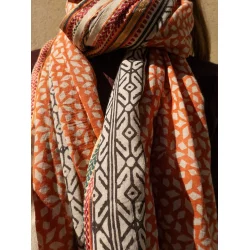 Craft Sisters - T�rkl�de Bagru scarf 119 - Rust