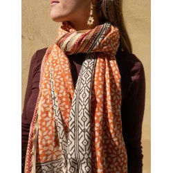Craft Sisters - T�rkl�de Bagru scarf 119 - Rust