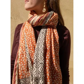 Craft Sisters - T�rkl�de Bagru scarf 119 - Rust