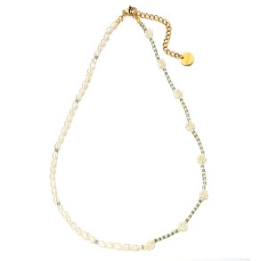 Sui Ava - Daisy Freshwater Halskde - Olive