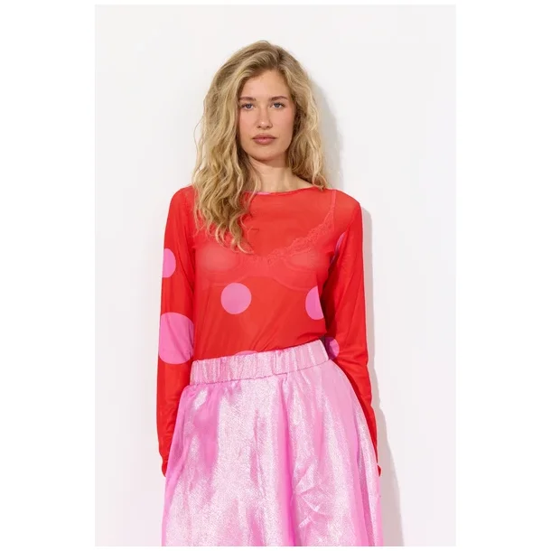 Hunk�n - Salem Mesh Blouse - Red
