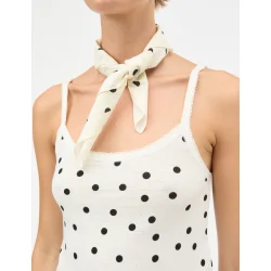 Mads N�rgaard - Soft Dot Scarf  - Prikket Sort/Hvid