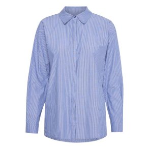 My Essential Wardrobe - The Shirt - Medium Blue Striped