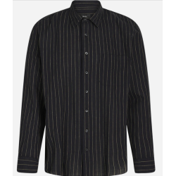 Mads Nrgaard - Skjorte Malte Heavy Flannel Stripe - Deep Well/Cub