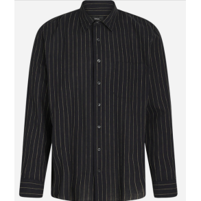 Mads Nrgaard - Skjorte Malte Heavy Flannel Stripe - Deep Well/Cub