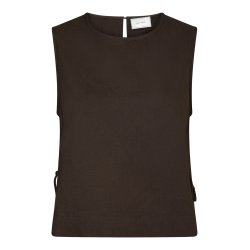 Neo Noir - Top Svetlana Linen - Dark Brown