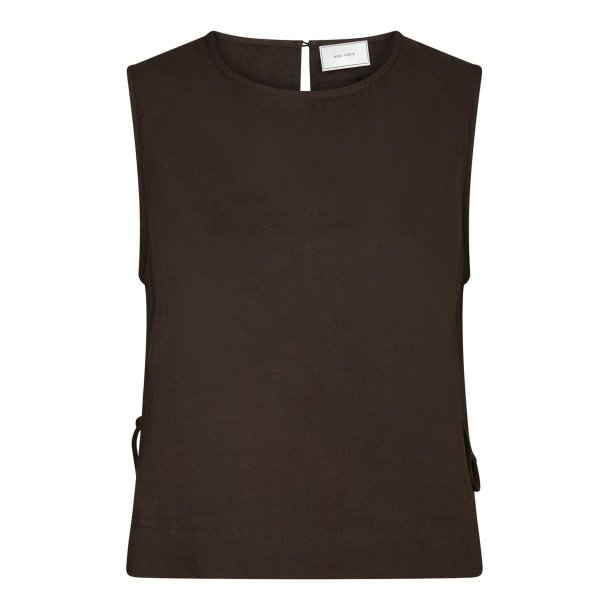 Neo Noir - Top Svetlana Linen - Dark Brown