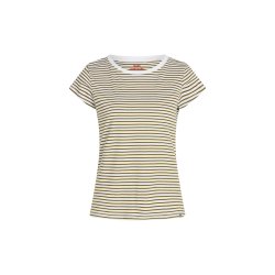 Mads Nrgaard - T-shirt - Organic Jersey Stripe Teasy tee - Fir Green/White