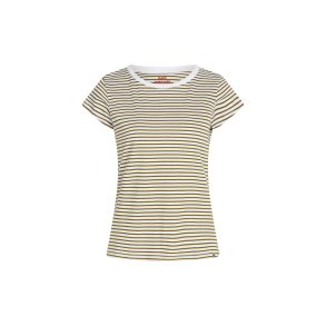 Mads Nrgaard - T-shirt - Organic Jersey Stripe Teasy tee - Fir Green/White