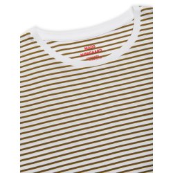 Mads Nrgaard - T-shirt - Organic Jersey Stripe Teasy tee - Fir Green/White