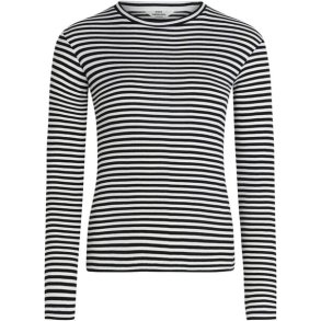 Mads Nrgaard - Bluse 2x2 Cotton Stripe  Tuba Top - BlackWhite
