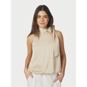 Neo Noir - Veda Drapy Satin Top - Dark sand