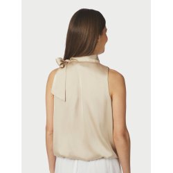 Neo Noir - Veda Drapy Satin Top - Dark sand