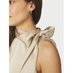 Neo Noir - Veda Drapy Satin Top - Dark sand