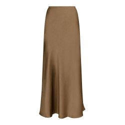 Neo Noir - Nederdel - Vicky Heavy Sateen Skirt - Dark Taupe