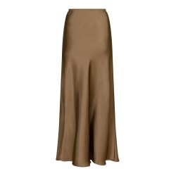 Neo Noir - Nederdel - Vicky Heavy Sateen Skirt - Dark Taupe