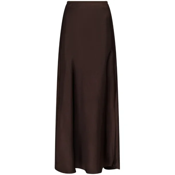Neo Noir - Nederdel Vicky Heavy Sateen Skirt - Dark Brown