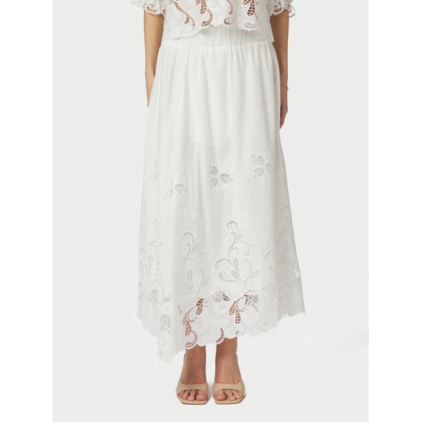 Neo Noir - Yara Long Emb Skirt - White
