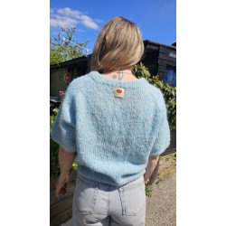 Coffee Beanies - Ida Short sleeved  Fluffy Alpaca - Aqua