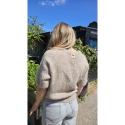 Coffee Beanies - Ida Short sleeved  Fluffy Alpaca - Sandy