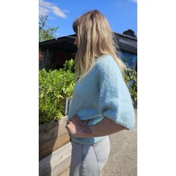 Coffee Beanies - Ida Short sleeved  Fluffy Alpaca - Aqua