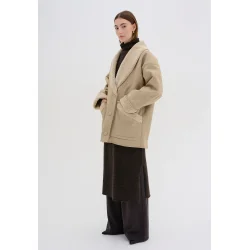 My Essential Wardrobe - Jasmin Fur Jacket - FeatherBeige