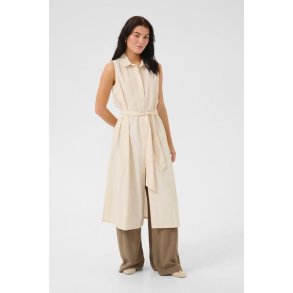 My Essential Wardrobe - Sunna Skjortekjole - Sleeveless - Almond Milk