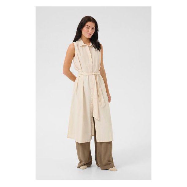 My Essential Wardrobe - Sunna Skjortekjole - Sleeveless - Almond Milk