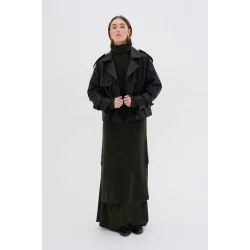 My Essential Wardrobe - Gitta Leather Trenchcoat - Black