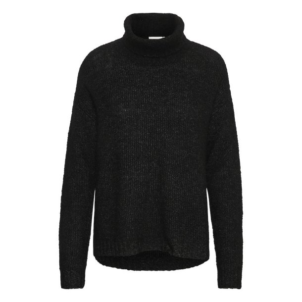 My Essential Wardrobe - The Knit Rollneck - Black Melange