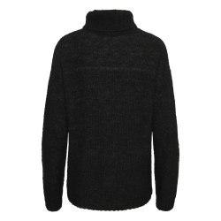 My Essential Wardrobe - The Knit Rollneck - Black Melange