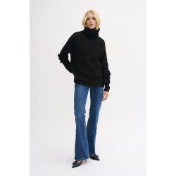 My Essential Wardrobe - The Knit Rollneck - Black Melange