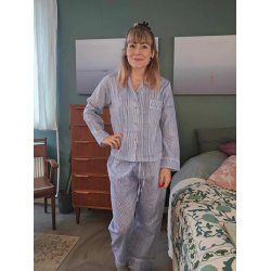 Craft Sisters - Pyjamas Blockprint - Blue Stripe