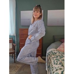 Craft Sisters - Pyjamas Blockprint - Blue Stripe