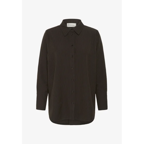 My Essential Wardrobe - Skjorte - Vitta - Espresso W. stripe