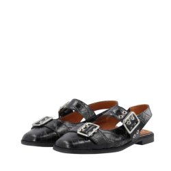 Ca'shott Copenhagen - Casdiana Mary Jane Croco - Black