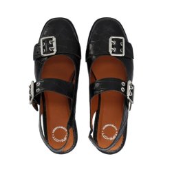 Ca'shott Copenhagen - Casdiana Mary Jane Croco - Black