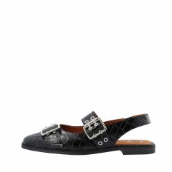 Ca'shott Copenhagen - Casdiana Mary Jane Croco - Black