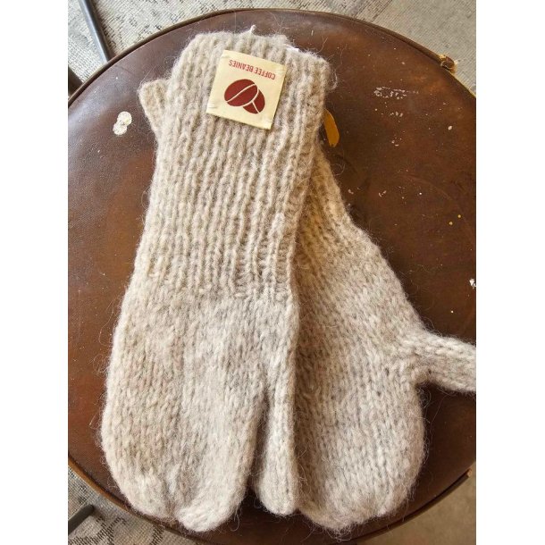 Coffee Beanies - Mitts- Luffer - Sandy - gul logo