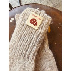 Coffee Beanies - Mitts- Luffer - Sandy - gul logo