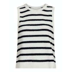 Neo Noir - Top - Chira Boucle Knit Stripe Top - Black Striped