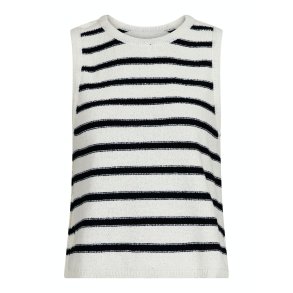 Neo Noir - Top - Chira Boucle Knit Stripe Top - Black Striped