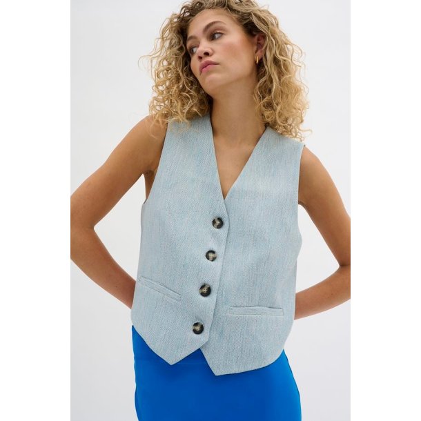 My Essential Wardrobe - Vest MW Wide Elisa - Clear Sky/Off White Melange