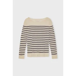 Moshi Moshi Mind - Bluse Clear Tee Stripe - Ecru